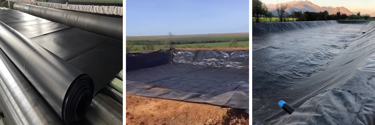 Revestimiento de geomembrana de 30 milésimas de pulgada Revestimiento de geomembrana de 30 milésimas de pulgada