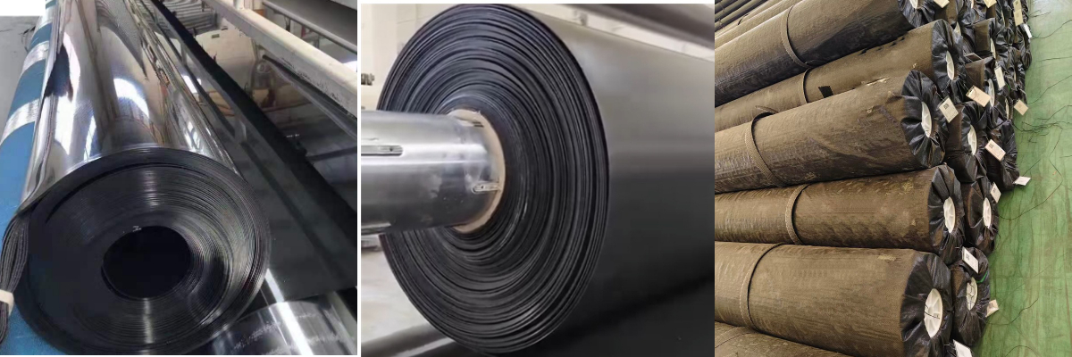 แผ่นกันน้ำ HDPE Geomembrane หนา 1 มม.