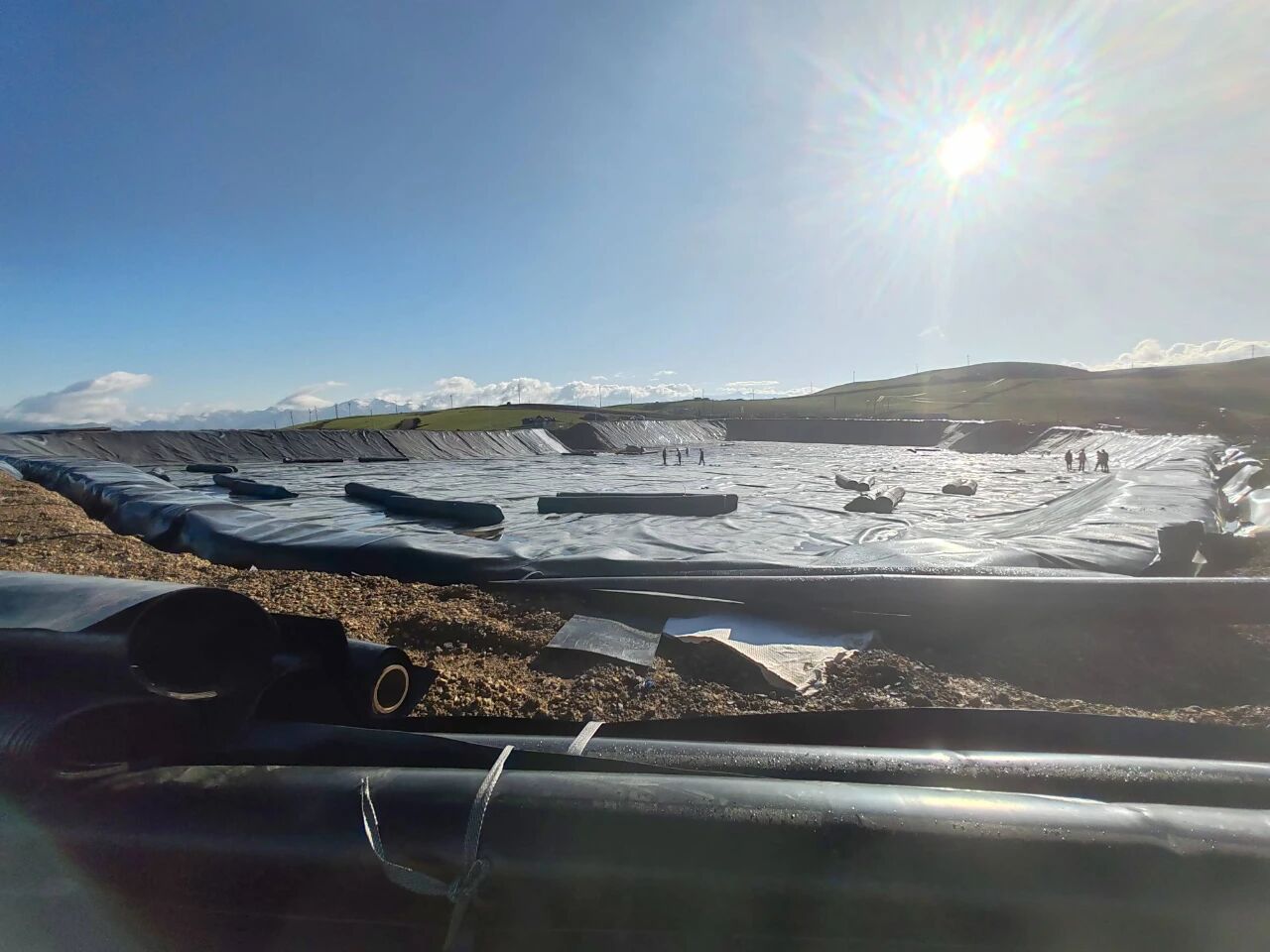 Construção de geomembrana