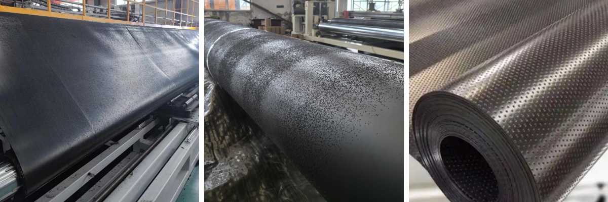 غشاء أرضي من البولي إيثيلين عالي الكثافة (HDPE) لمنحدرات مكبات النفايات.jpg