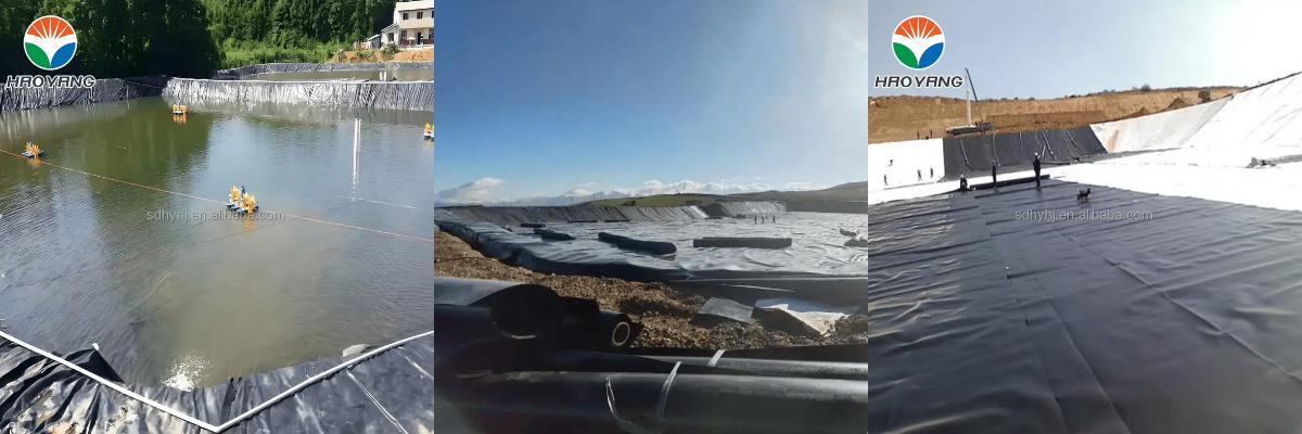 Revêtement d'étang géomembrane HDPE pour l'aquaculture Revêtement d'étang géomembrane HDPE pour l'aquaculture