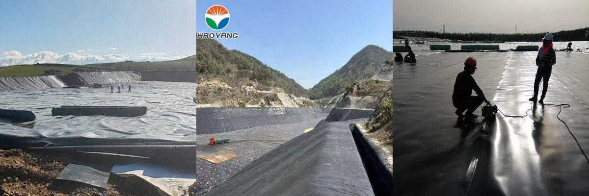 Geomembrana de revestimiento de HDPE de 0,75 mm Geomembrana de revestimiento de HDPE de 0,75 mm