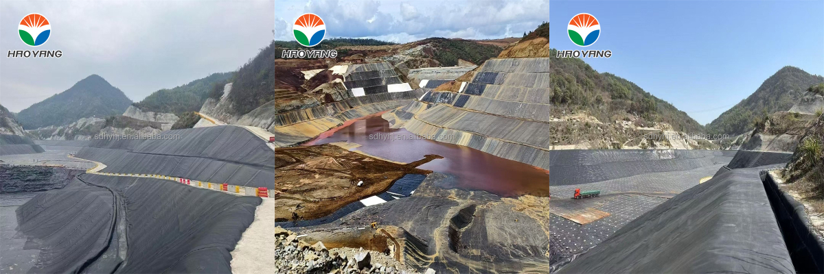 แผ่นเมมเบรน HDPE หนา 1.5 มม. สำหรับหลุมฝังกลบ