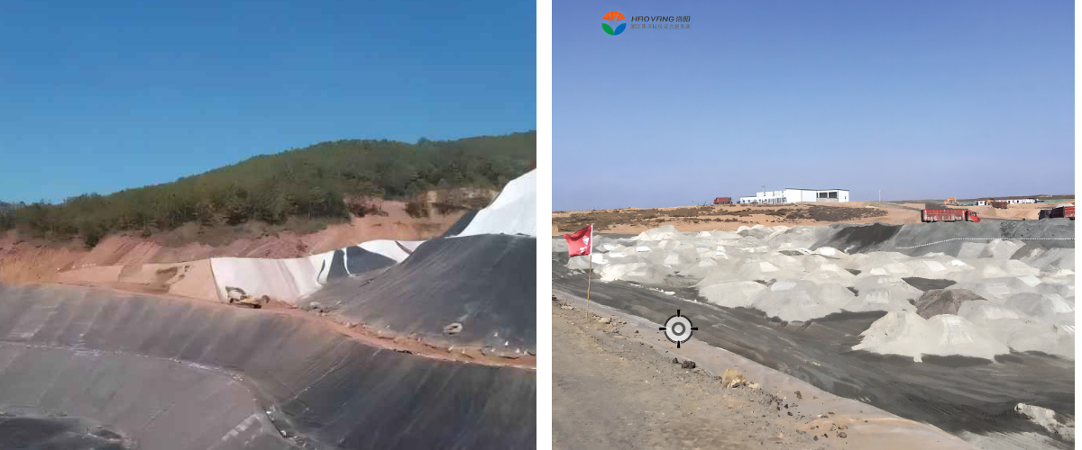 1mm Black Composite Geomembrane for Ultrafine Fly Ash Solid Waste Disposal Project